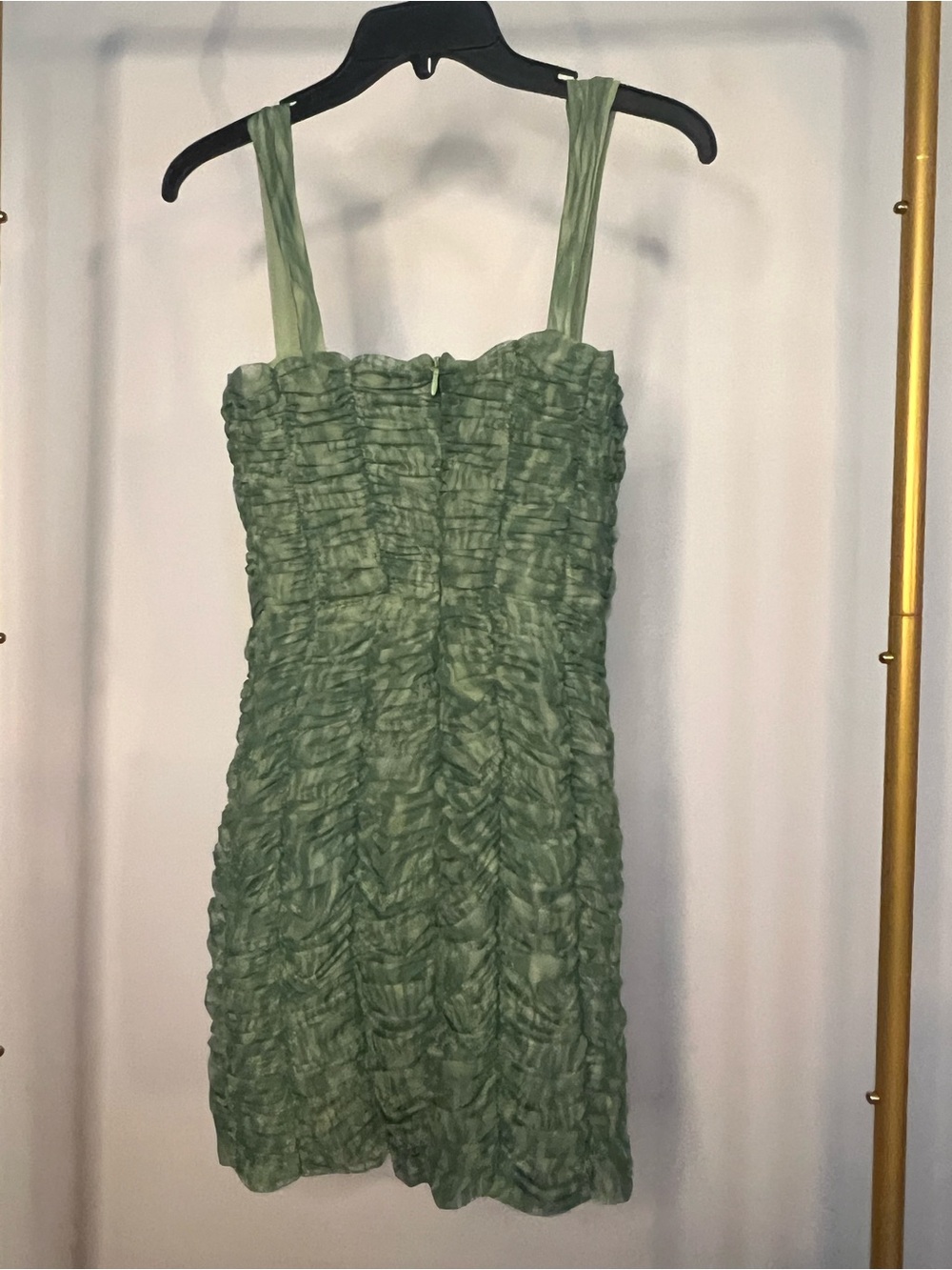 House of CB Sage Green Ruched Mini Dress - Picture 2 of 8